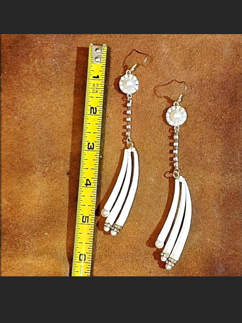 Native American Dentalium Shell Earrings* Native Made - Picture 2 of 2